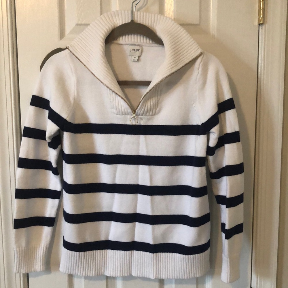 Quarter Zip Stripe Sweater